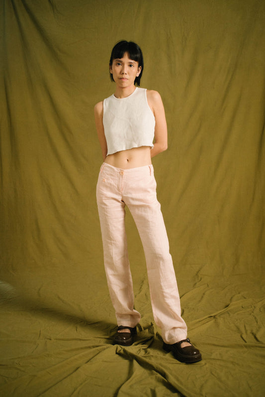 2000s Pink Linen Trousers