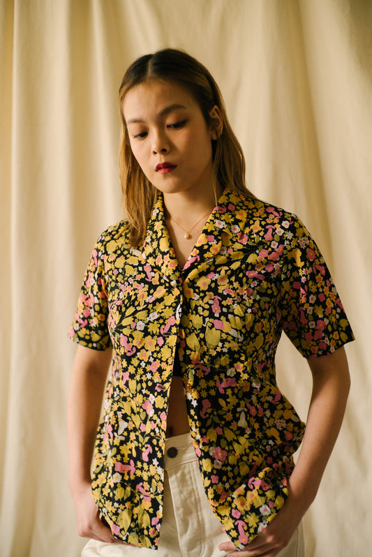 1980s Funky Floral Top